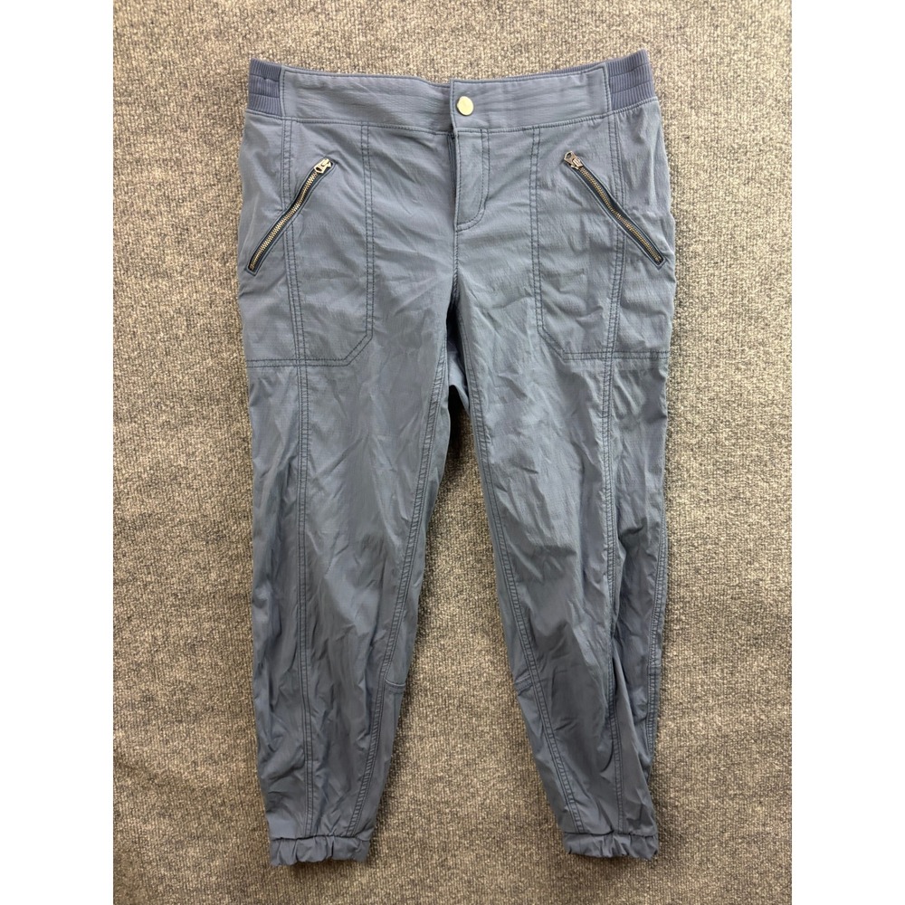 Athleta Joggers Women 8 Blue Gray Ripstop Hiking Stretch Pants 68027